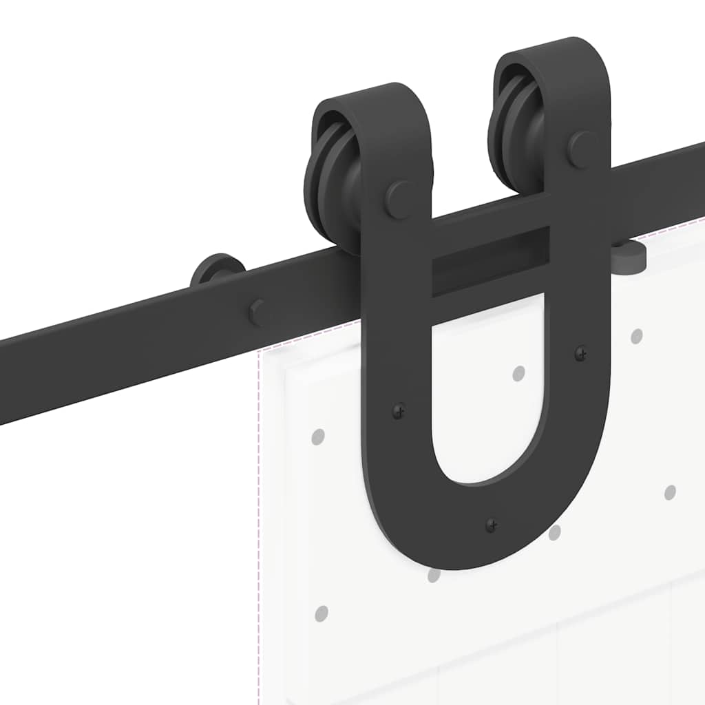Kit di Binari per Porte Scorrevoli 183 cm Acciaio Nero