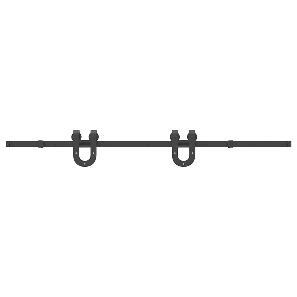 Kit di Binari per Porte Scorrevoli 200 cm Acciaio Nero