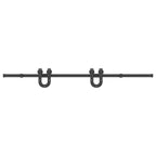 Kit di Binari per Porte Scorrevoli 200 cm Acciaio Nero