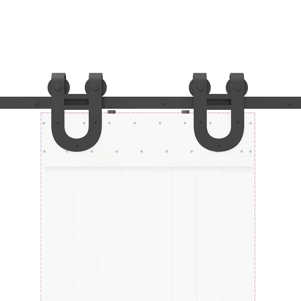 Kit di Binari per Porte Scorrevoli 200 cm Acciaio Nero