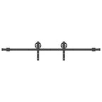 Kit di Binari per Porte Scorrevoli 183 cm Acciaio Nero
