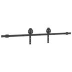 Kit di Binari per Porte Scorrevoli 183 cm Acciaio Nero