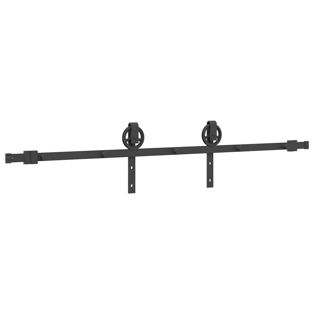 Kit di Binari per Porte Scorrevoli 183 cm Acciaio Nero