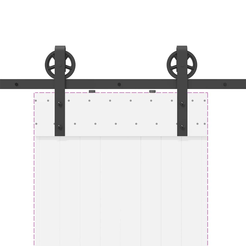 Kit di Binari per Porte Scorrevoli 183 cm Acciaio Nero