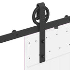 Kit di Binari per Porte Scorrevoli 183 cm Acciaio Nero