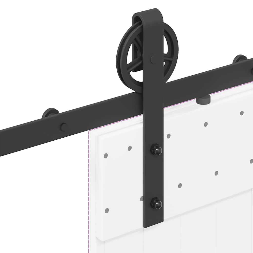 Kit di Binari per Porte Scorrevoli 183 cm Acciaio Nero