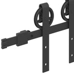Kit di Binari per Porte Scorrevoli 183 cm Acciaio Nero
