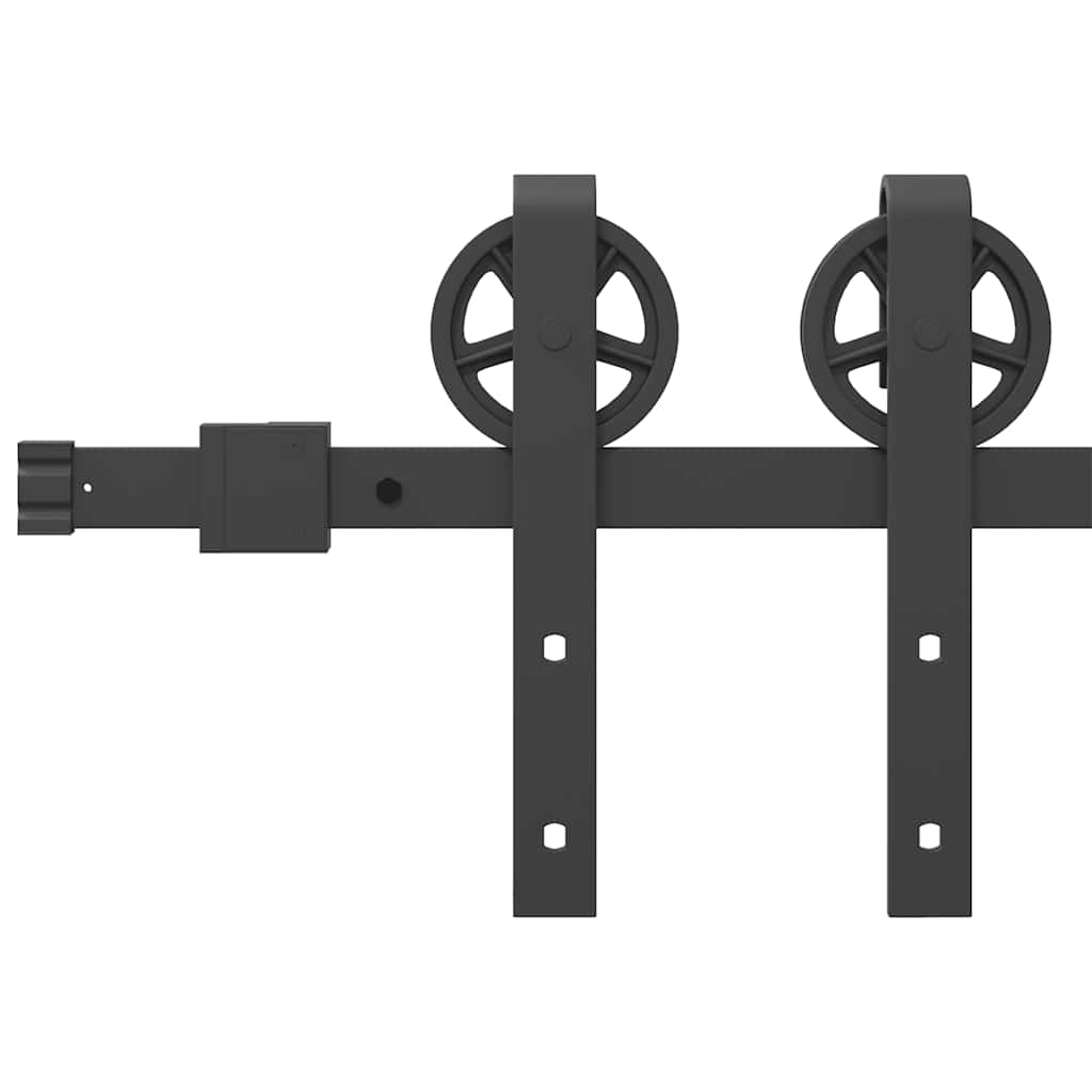 Kit di Binari per Porte Scorrevoli 183 cm Acciaio Nero