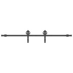 Kit di Binari per Porte Scorrevoli 200 cm Acciaio Nero