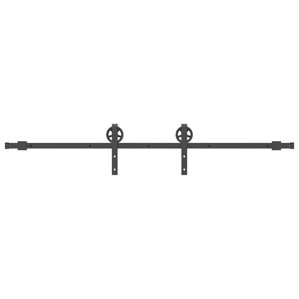Kit di Binari per Porte Scorrevoli 200 cm Acciaio Nero