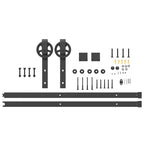 Kit di Binari per Porte Scorrevoli 200 cm Acciaio Nero