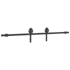 Kit di Binari per Porte Scorrevoli 200 cm Acciaio Nero