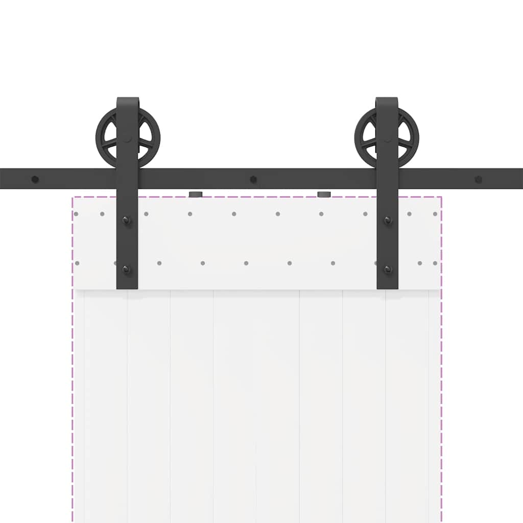 Kit di Binari per Porte Scorrevoli 200 cm Acciaio Nero