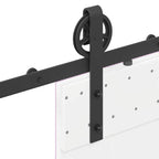 Kit di Binari per Porte Scorrevoli 200 cm Acciaio Nero