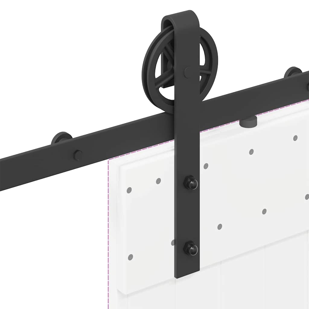 Kit di Binari per Porte Scorrevoli 200 cm Acciaio Nero