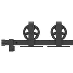 Kit di Binari per Porte Scorrevoli 183 cm Acciaio Nero