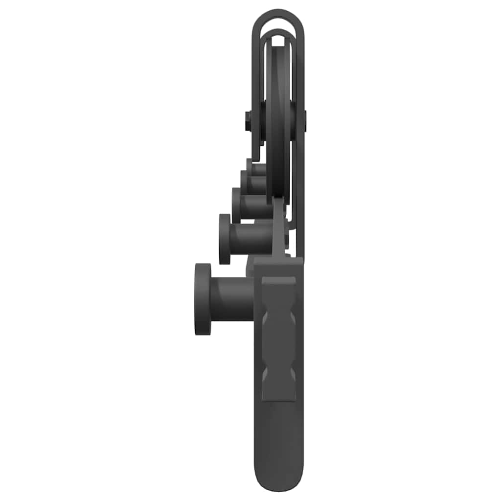 Kit di Binari per Porte Scorrevoli 200 cm Acciaio Nero