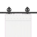 Kit di Binari per Porte Scorrevoli 200 cm Acciaio Nero