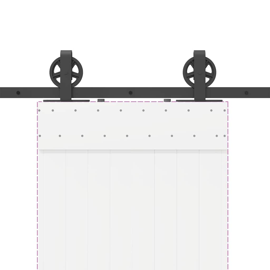 Kit di Binari per Porte Scorrevoli 200 cm Acciaio Nero