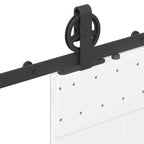 Kit di Binari per Porte Scorrevoli 200 cm Acciaio Nero