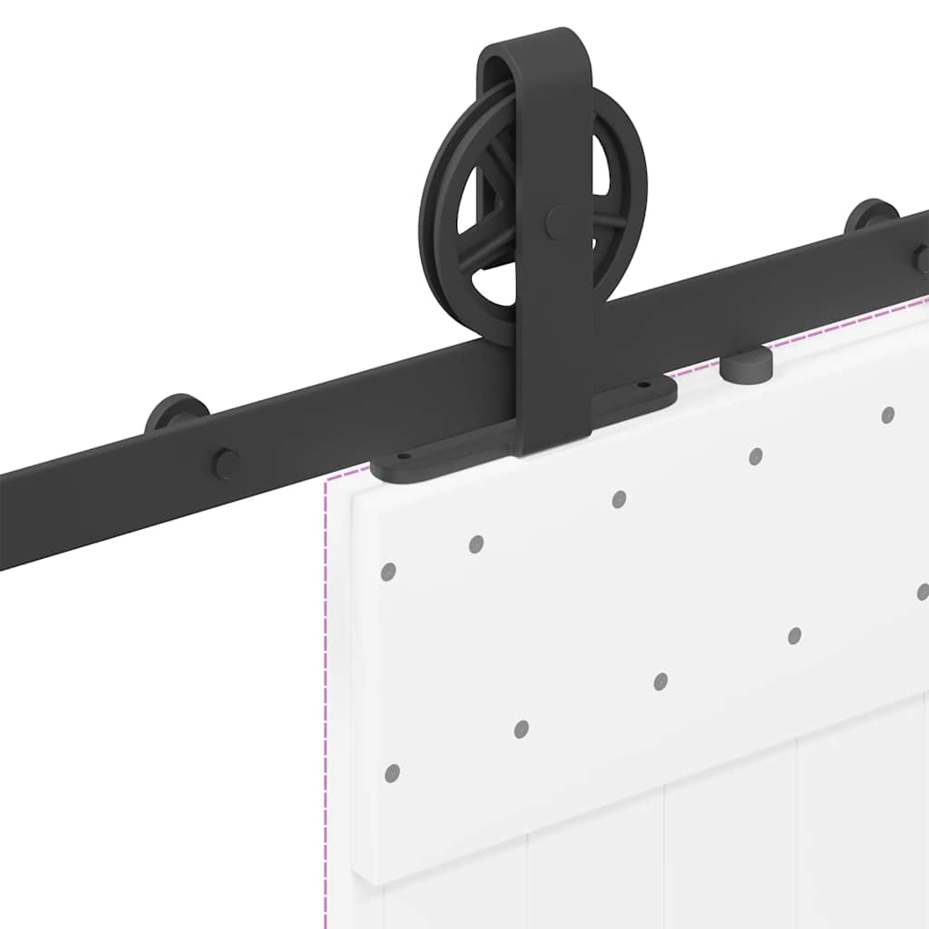 Kit di Binari per Porte Scorrevoli 200 cm Acciaio Nero