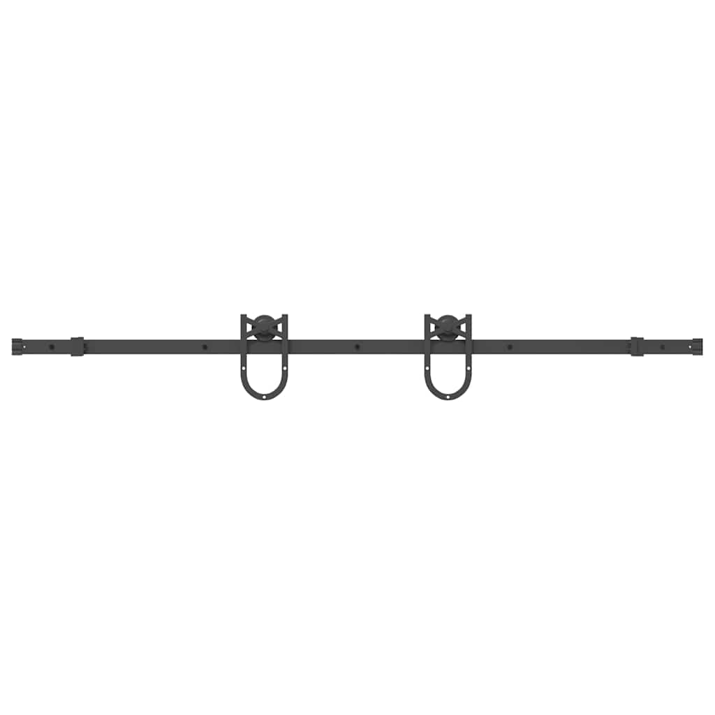 Kit di Binari per Porte Scorrevoli 183 cm Acciaio Nero