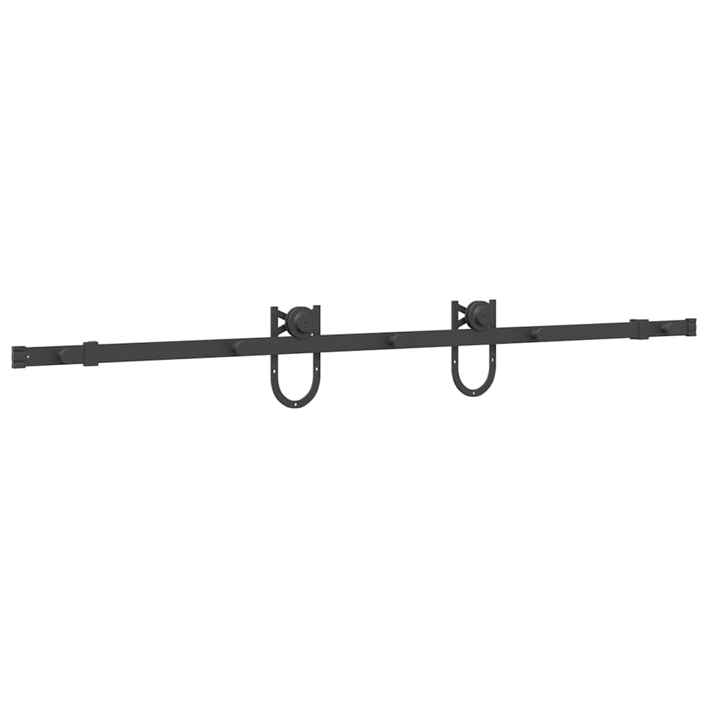 Kit di Binari per Porte Scorrevoli 183 cm Acciaio Nero
