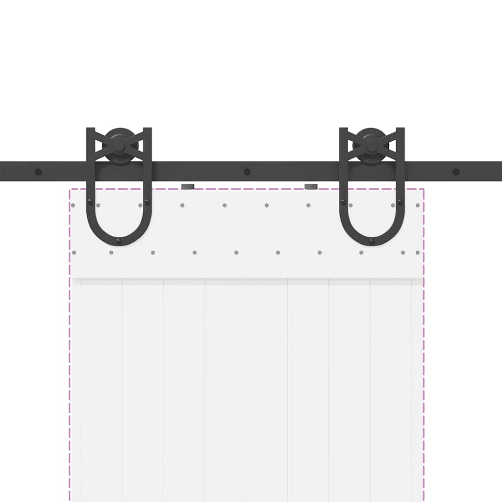 Kit di Binari per Porte Scorrevoli 183 cm Acciaio Nero