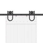 Kit di Binari per Porte Scorrevoli 183 cm Acciaio Nero
