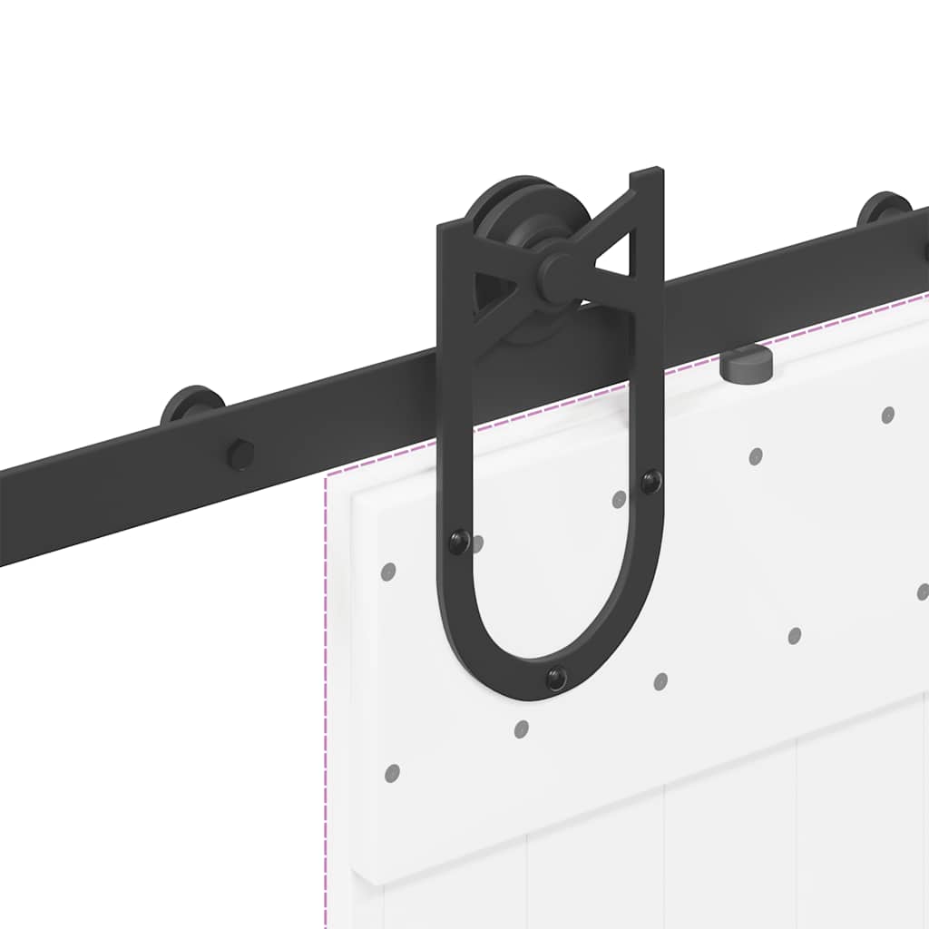 Kit di Binari per Porte Scorrevoli 183 cm Acciaio Nero