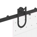Kit di Binari per Porte Scorrevoli 183 cm Acciaio Nero