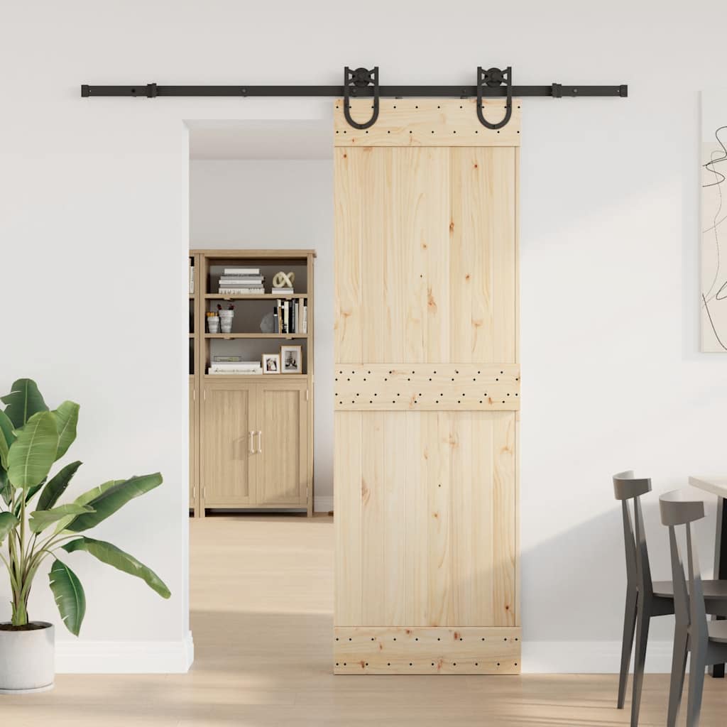 Kit di Binari per Porte Scorrevoli 200 cm Acciaio Nero