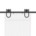 Kit di Binari per Porte Scorrevoli 200 cm Acciaio Nero