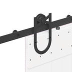 Kit di Binari per Porte Scorrevoli 200 cm Acciaio Nero