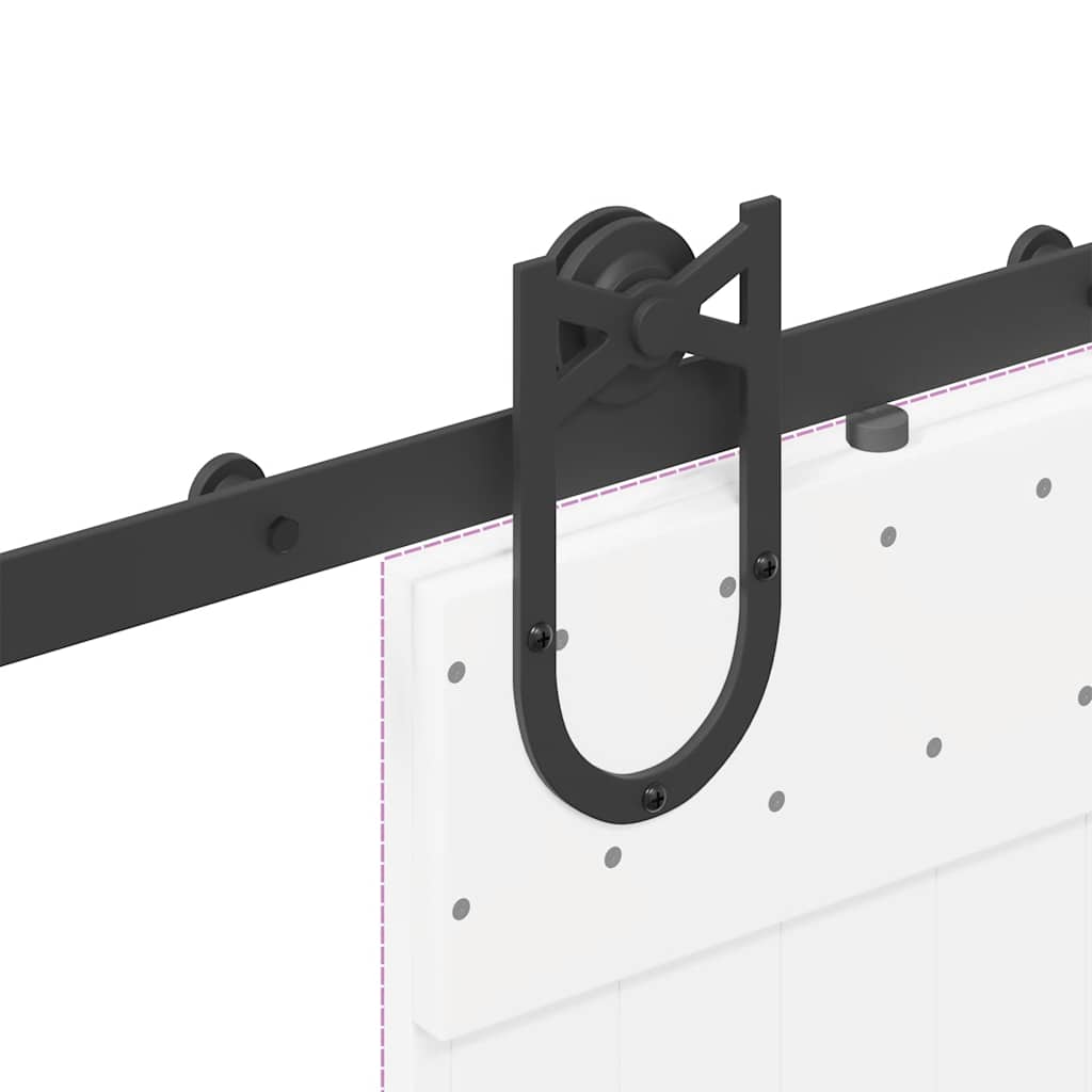 Kit di Binari per Porte Scorrevoli 200 cm Acciaio Nero