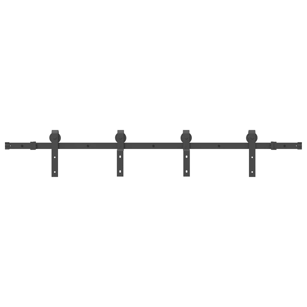 Kit di Binari per Porte Scorrevoli 183 cm Acciaio Nero