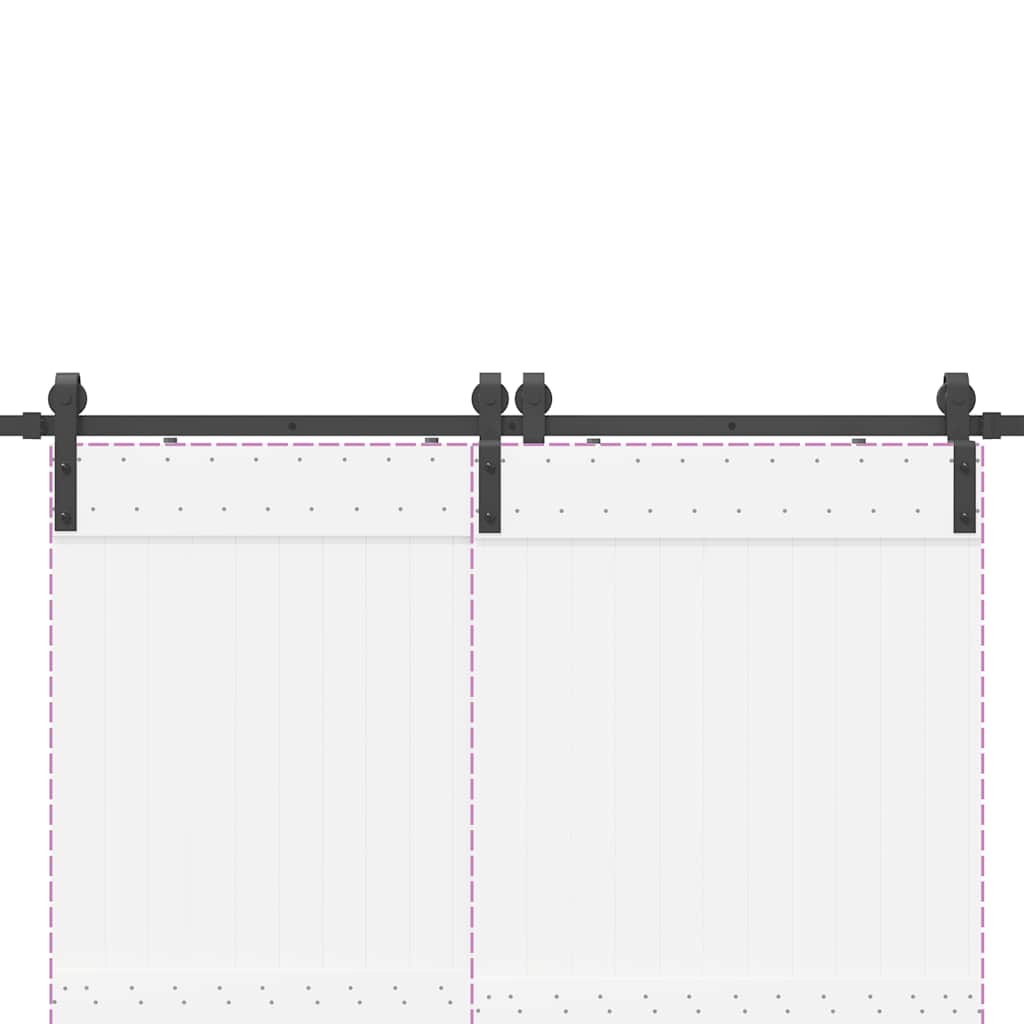 Kit di Binari per Porte Scorrevoli 183 cm Acciaio Nero