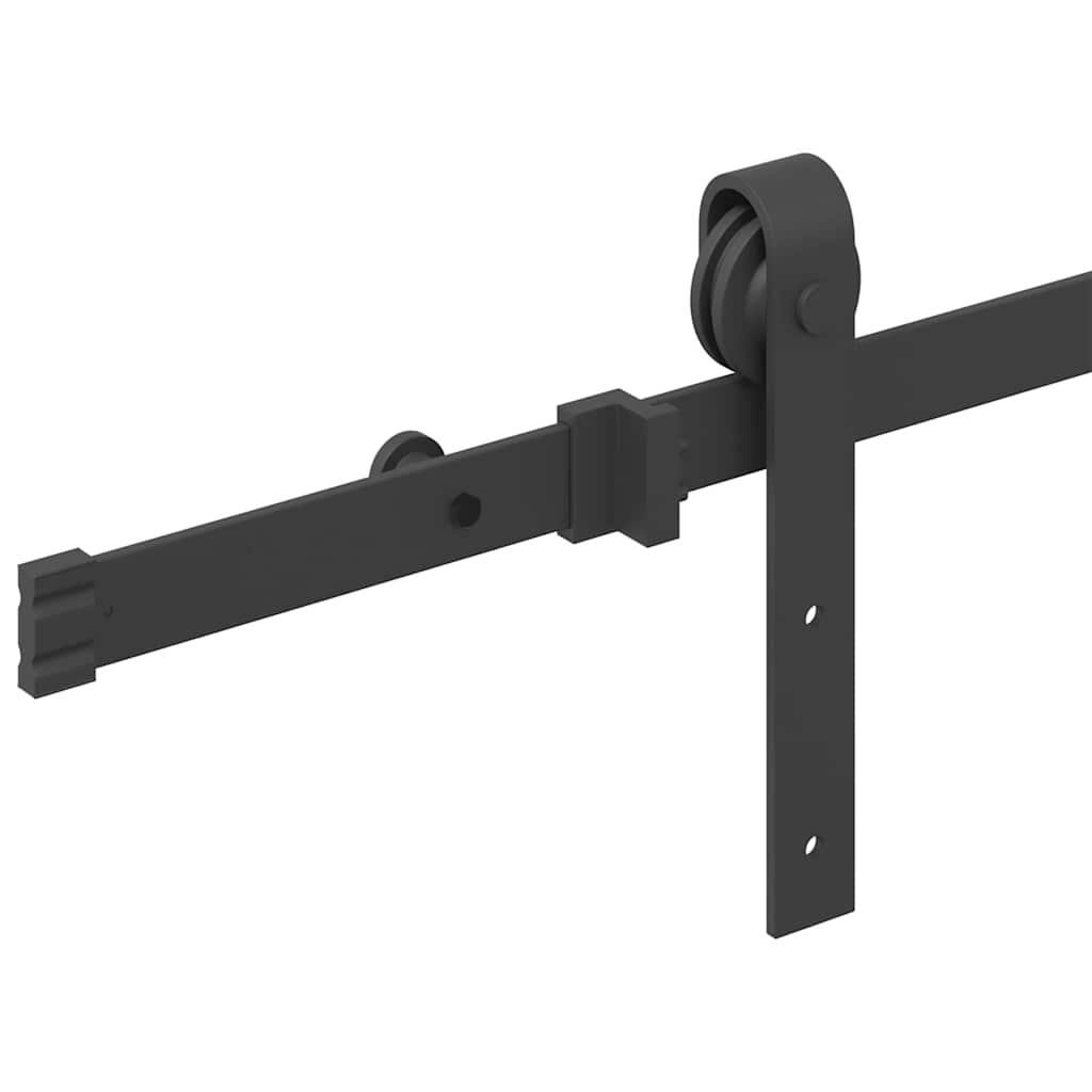 Kit di Binari per Porte Scorrevoli 183 cm Acciaio Nero