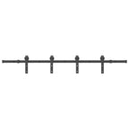 Kit di Binari per Porte Scorrevoli 200 cm Acciaio Nero