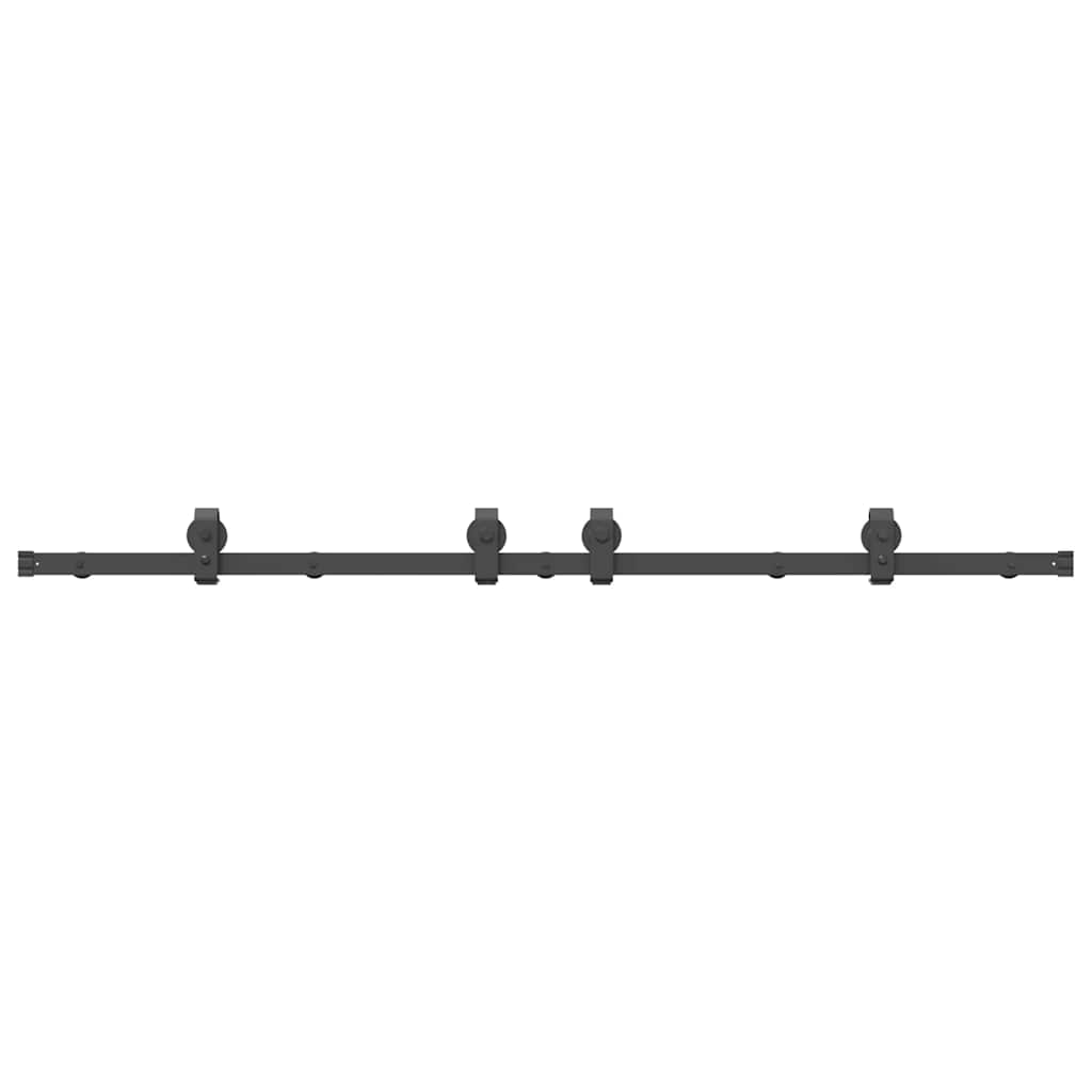 Kit di Binari per Porte Scorrevoli 183 cm Acciaio Nero