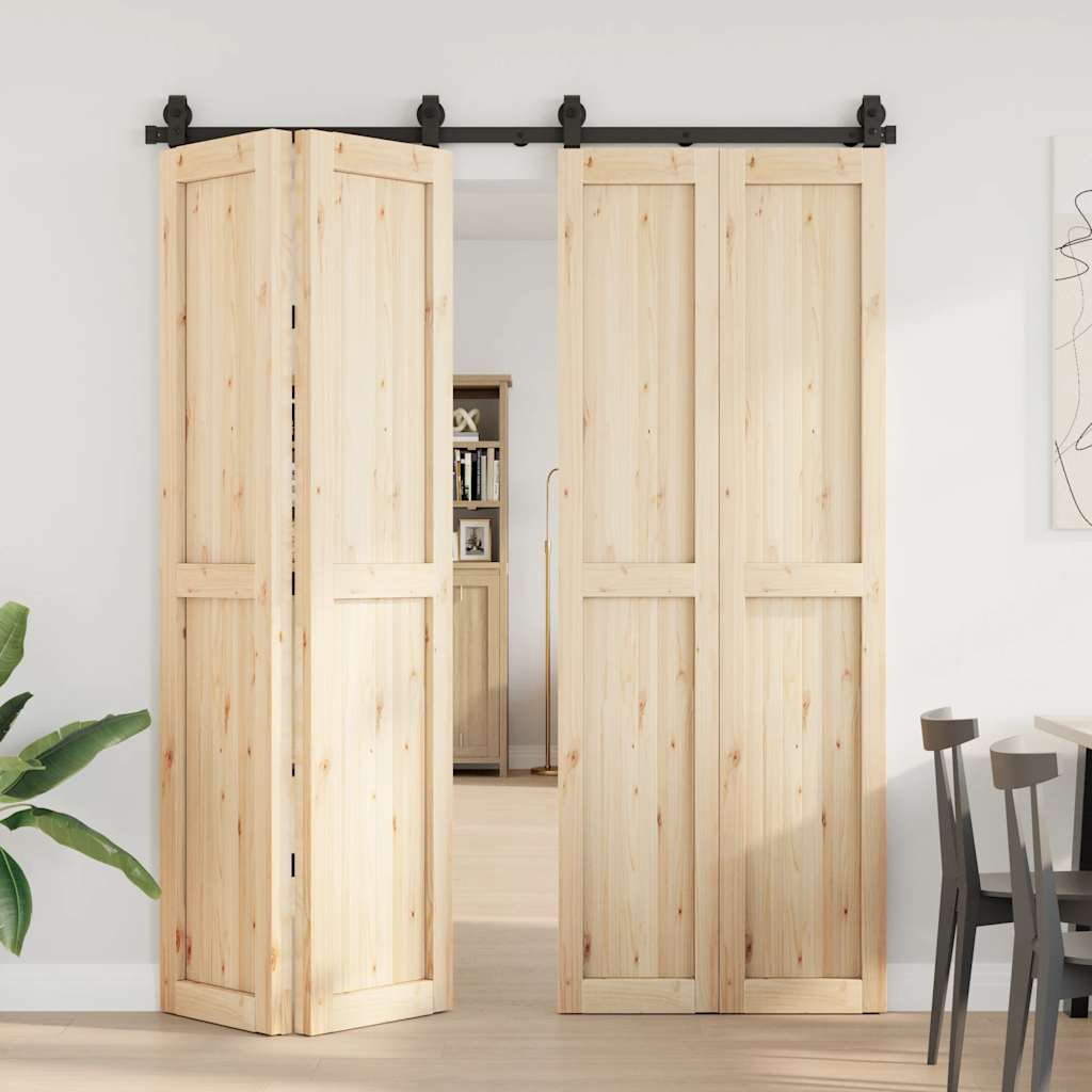 Kit di Binari per Porte Scorrevoli 183 cm Acciaio Nero