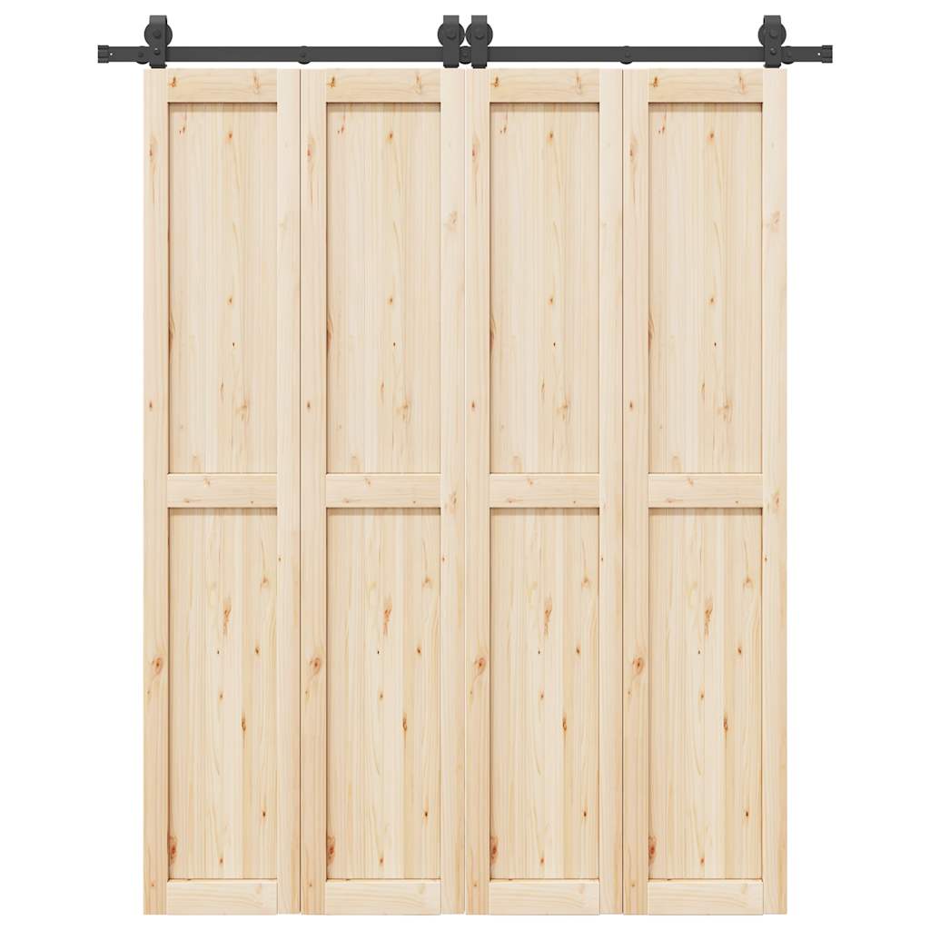 Kit di Binari per Porte Scorrevoli 183 cm Acciaio Nero