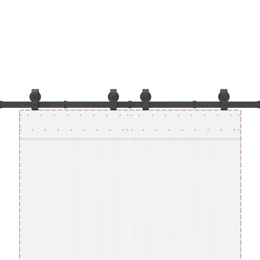 Kit di Binari per Porte Scorrevoli 200 cm Acciaio Nero