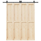 Kit di Binari per Porte Scorrevoli 200 cm Acciaio Nero