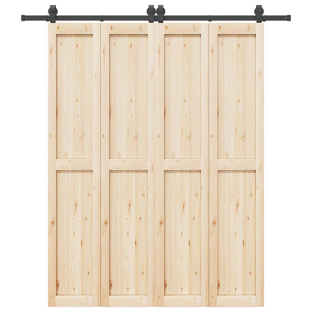 Kit di Binari per Porte Scorrevoli 200 cm Acciaio Nero