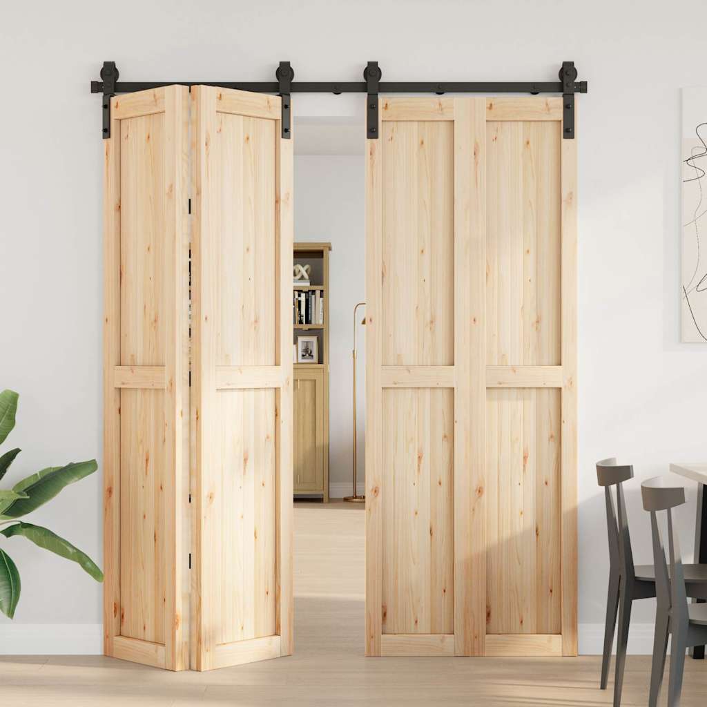 Kit di Binari per Porte Scorrevoli 183 cm Acciaio Nero