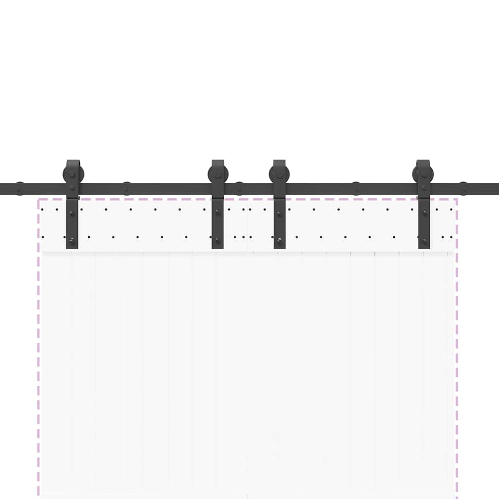 Kit di Binari per Porte Scorrevoli 183 cm Acciaio Nero
