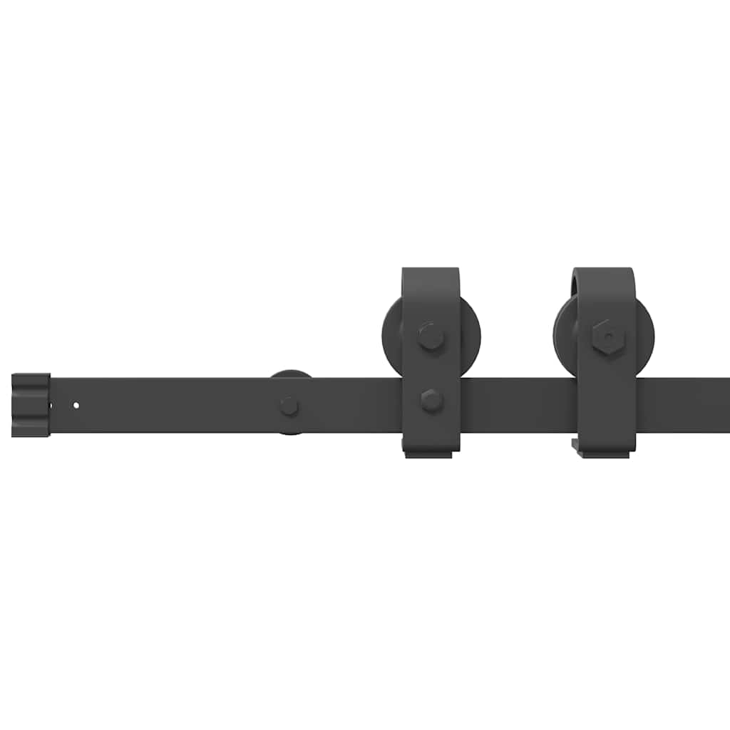 Kit di Binari per Porte Scorrevoli 183 cm Acciaio Nero