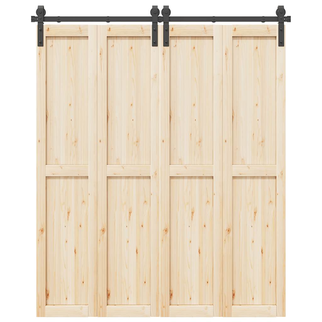 Kit di Binari per Porte Scorrevoli 183 cm Acciaio Nero