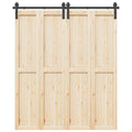 Kit di Binari per Porte Scorrevoli 183 cm Acciaio Nero